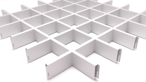 Потолок грильято 100х100 (h=40), белый матовый