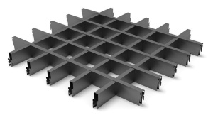 Потолок грильято 100х100 (h=40), черный